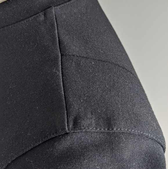 AKRIS Ponte Zip Fitted Black Sweater Top M Knit Minimalist Fine Gauge Designer - Picture 10 of 14